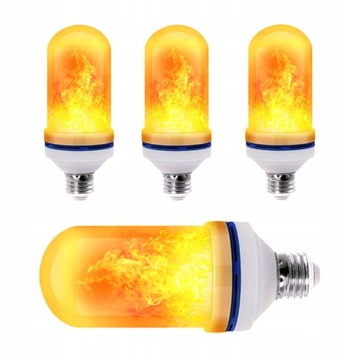 4x ŻARÓWKA LED IMITUJĄCA ŻYWY PŁOMIEŃ OGIEŃ 5W