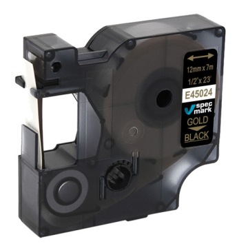 Лента Specmark для DYMO D1 45024 12мм/7м черная/золотая