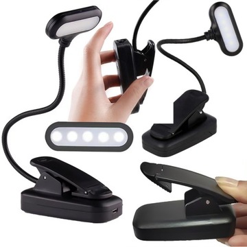 Nocna LED lampa lampka z klipsem na laptop/książki