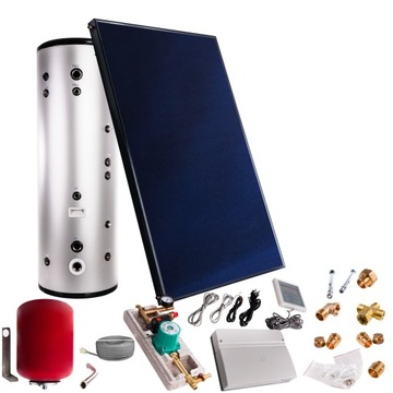 ZESTAW SOLARNY 2.0 ZE ZBIORNIKIEM 200L SŁONECZNY KOLEKTOR THUNDER
