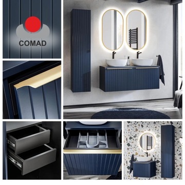 Шкаф под умывальник со столешницей 120см совмещенный с ящиками Синий SANTA FE