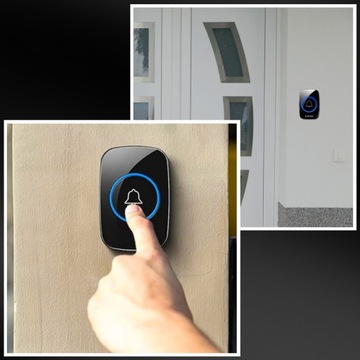 ДВЕРНОЙ ЗВОНОК, ВОРОТА, БЕСПРОВОДНОЙ, Водонепроницаемый IP44, до 300м, 110дБ