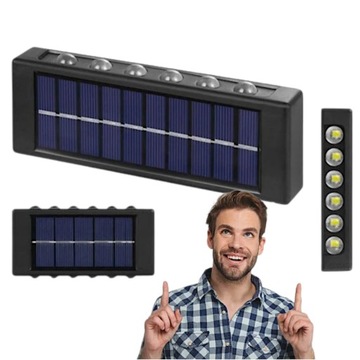 Lampka Solarna LED Zewnętrzna Ogrodowa na Balkon Taras Tryb Góra Dół