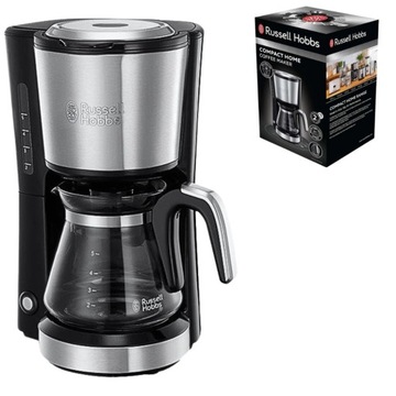 COMPACT HOME EKSPRES DO KAWY RUSSELL HOBBS SREBRNY MAŁY STAŁY FILTR 625ML