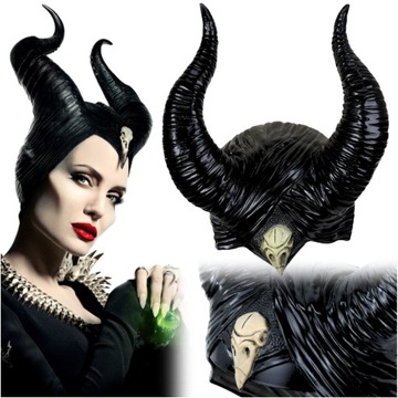 MASKA MALEFICENT CZAROWNICA DIABOLINA ROGI COSPLAY PRZEBRANIE NA HALLOWEEN