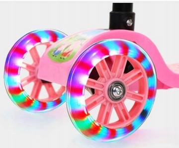 САМОКАТ ДЕТСКИЙ, ТРЕХКОЛЕСНЫЙ, СКЛАДНОЙ, СВЕТОДИОДНЫЕ КОЛЕСА