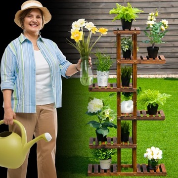 ДЕРЕВЯННАЯ ПОДСТАВКА ДЛЯ ЦВЕТОВ ПОДСТАВКА ДЛЯ ЦВЕТОВ ПОЛКА 113 см МНОГОУРОВНЕВАЯ