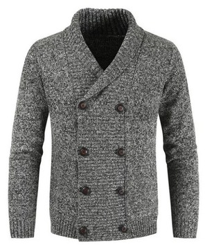 NOWY MĘSKI SWETER NA GUZIKI NA DŁUGI RĘKAW