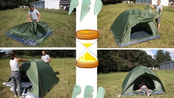 КЕМПИНГОВАЯ ПАЛАТКА НА 4 ЧЕЛОВЕКА, ВОДОНЕПРОНИЦАЕМАЯ, ВЫСОКАЯ, БЫСТРАЯ СБОРКА, С МОСКИТНОЙ СЕТКОЙ.