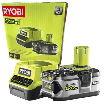 RYOBI ZESTAW KOMPLET RC18120-150 AKUMULATOR 5Ah + ŁADOWARKA ONE + 18V