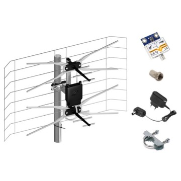 Antena TV siatkowa DVB-T2 ASP-4 W 41dBi MUX8 DIPOL