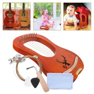 1ZEST LYRA SET 10 STRINGS ROSEWOOD COLOURED HARP