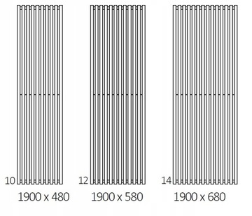 ВЕРТИКАЛЬНЫЙ комнатный радиатор 190 x 68 TRIGA - 1682Вт