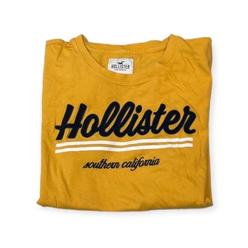 Koszulka T-shirt damski żółty logo Hollister L