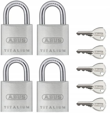 4 KŁÓDKI ABUS TITALIUM SYSTEM 1 KLUCZA 727 40