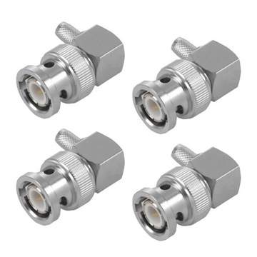 4X BNC wtyk męski kątowy zaciskany do RG58 RG400