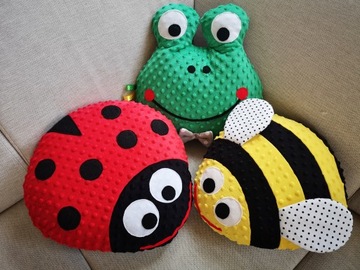 ХЛОПКОВАЯ ПОДУШКА БОЖЬЯ КОРОВКА МИНКИ 32X35 ИГРУШКА ДЛЯ ОБНИМАНИЙ