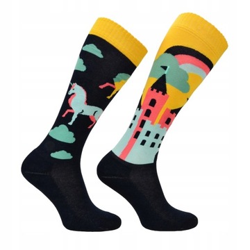 Skarpetki jeździeckie MONDO-CALZA baśniowe wzory