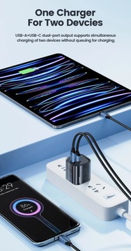 Toocki GaN Ładowarka USB typu C Przenośna, szybka ładowarka do iPhone'a Xiaomi