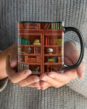 3D керамическая кружка с книжной полкой