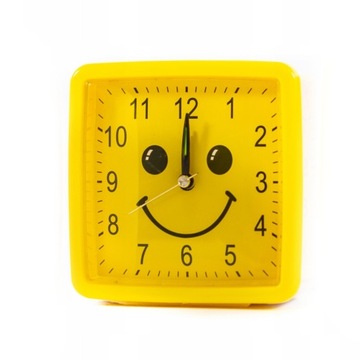 ŻÓŁTY BUDZIK BUŹKA EMOJI EMOTIKON ZEGAR Z ALARMEM RÓŻNE WZORY TARCZY