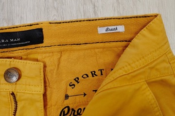 ZARA MAN CHINO BREAK SLIM spodnie męskie kolor żółty PREMIUM 32/30 pas 82