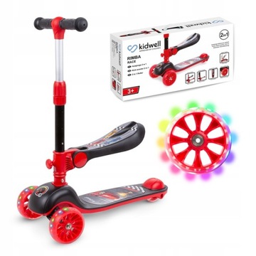 Kidwell Hulajnoga balansowa 2w1 Rimba jeździk LED