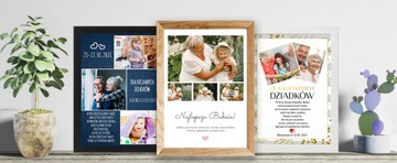 Плакат с фотографией ко Дню бабушки и дедушки.Рамка