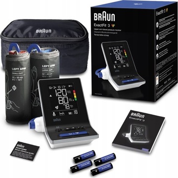 CIŚNIENIOMIERZ NARAMIENNY BRAUN ExactFit 3 BUA6150 LCD ARYTMIA + 2 MANKIETY