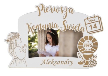 RAMKA na zdjęcie PIERWSZA KOMUNIA ŚWIĘTA pamiątka_