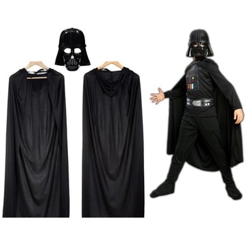STRÓJ LORD DARTH VADER DŁUGA PELERYNA MASKA