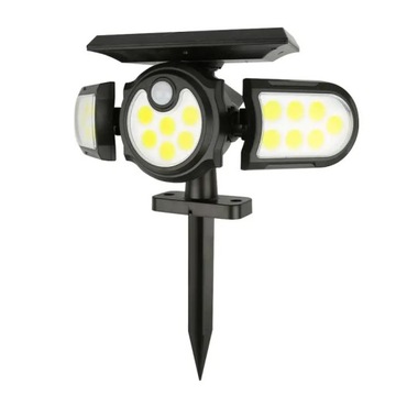LAMPA SOLARNA Potrójny reflektor czujnik ruchu Lampa ogrodowa