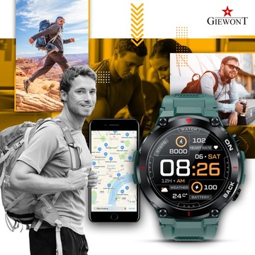 МУЖСКИЕ СМАРТ-ЧАСЫ GIEWONT Pionier GPS GW460-2 - Морской Зеленый