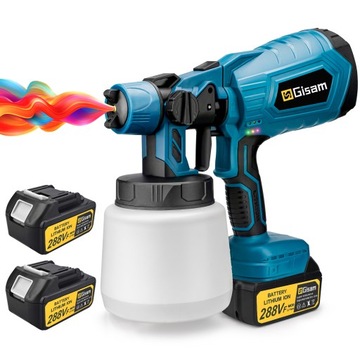Bezszczotkowy pistolet natryskowy do malowania 1000ML Airbrush Home DIY Paint Tool 2 Battery