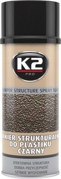 Lakier strukturalny do plastiku K2 400 ml czarny