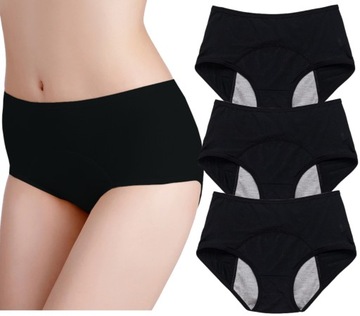 3X MAJTKI MENSTRUACYJNE NIEPRZECIEKAJĄCE FIGI CHŁONNE DAMSKIE NA OKRES L