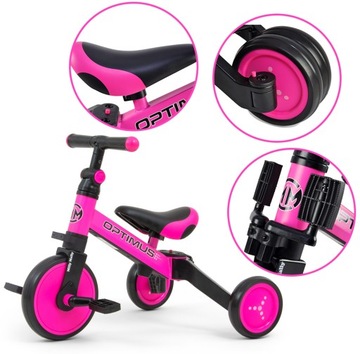 Детский велосипед OPTIMUS 3в1, толкатель, 3 колеса