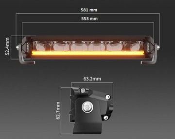 AURORA светодиодный рабочий свет 20 дюймов светодиодная лента 2 цвета чип Osram LIGHTBAR