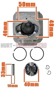 ZESTAW NAPRAWCZY CYLINDER DO KOSY SPALINOWEJ 40MM