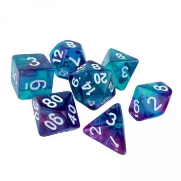 6X 7x Kostki do gry Luminary Grawerowane, różne do gier Roll Playing 6 szt