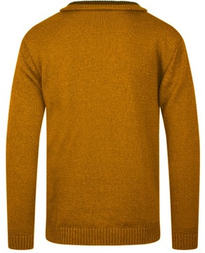 МОДНЫЙ МУЖСКОЙ СВИТЕР ДЛЯ ГОЛЬФА, ПОЛУМОЛНИЯ, ГОРЧИЧНЫЙ - М