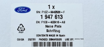 F1EB-402A16-AB, FORD 2013-2025 Emblem motorhaube LOGO EMBLEMAT Heckklappe Original F1EB-402A16-AB | thumb 1
