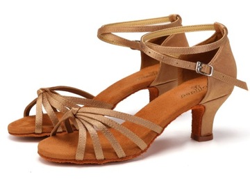 BUTY DO TAŃCA TANECZNE WYGODNE 5CM - CIELISTE NUDE