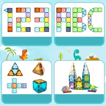 МАГНИТНЫЕ КОНСТРУКЦИОННЫЕ БЛОКИ 3D ДИНОЗАВРЫ СУПЕР КАЧЕСТВА