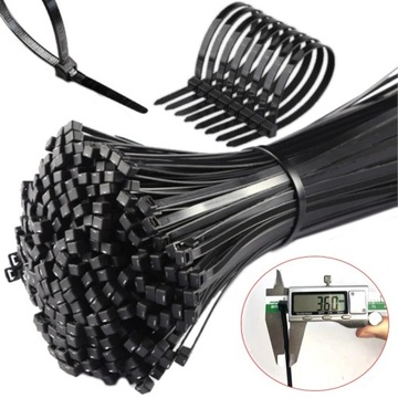 ПРОЧНЫЕ ЗАЖИМЫ КАБЕЛЬНЫЕ Стяжки ЧЕРНЫЕ ЗАЖИМЫ 100 ШТ. 3,6 Х 200 мм