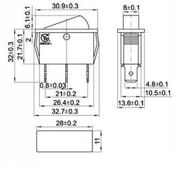 КУЛИНАРНЫЙ ПЕРЕКЛЮЧАТЕЛЬ KCD3 15А 250В ВКЛ.-ВЫКЛ.