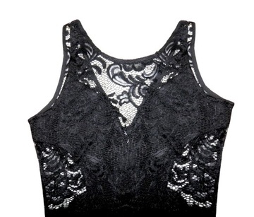 ЭЛЕГАНТНОЕ КРУЖЕВНОЕ ПЛАТЬЕ ЖЕНСКОЕ, ЧЕРНОЕ, НА МОЛНИИ L