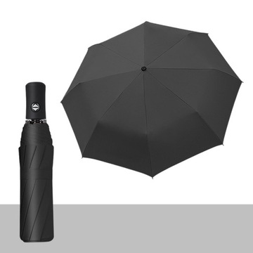 Mini parasole Automatyczny parasol podróżny w kolorze czarnym