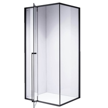 KABINA PRYSZNICOWA PROSTOKĄTNA BS16A CZARNA 100x90 CM