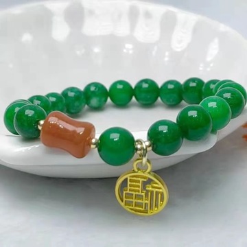 Fu Character Lucky Jade Crystal Antique Bracelet Creative Bohemian